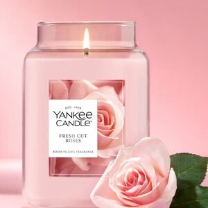 Pink Rose Scented Jar Candle